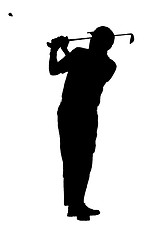 Image showing Golfer silhouette