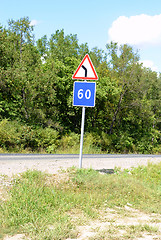 Image showing Traffic sign on a road