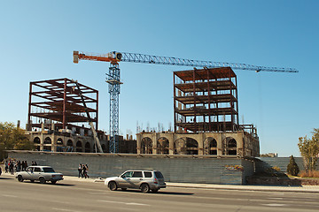 Image showing Construction Cranes.