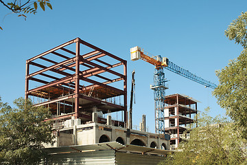 Image showing Construction Cranes.