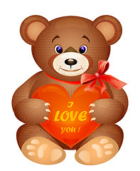 Image showing Teddy bear with red heart