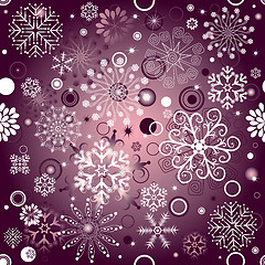 Image showing Violet Christmas seamless pattern