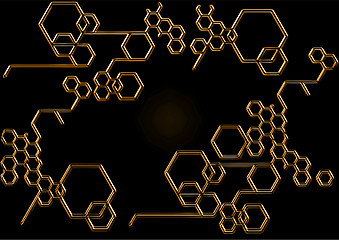 Image showing Metal chains in the form of honeycombs