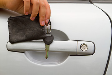 Image showing Car door handle and lock