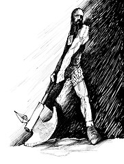 Image showing ancient fantasy warrior with axe