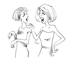 Image showing two women talking