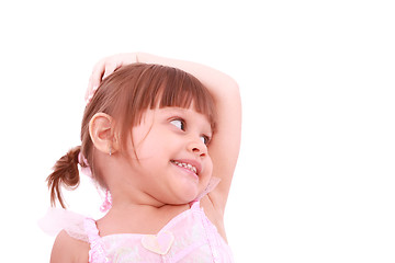 Image showing beauty baby face on white background - 3 years old 