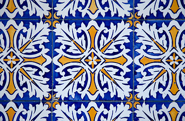 Image showing Portuguese glazed tiles