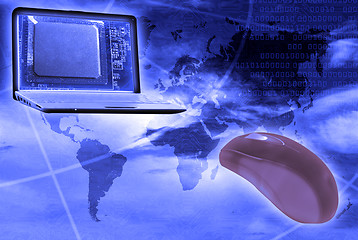 Image showing blue digital background