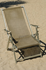 Image showing Beachchair on the sand