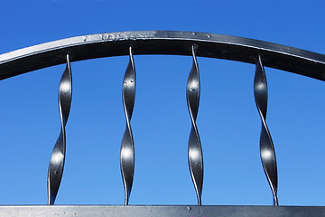 Image showing Detail of painted metal fence