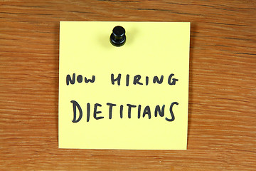 Image showing Dietitian job opportunity