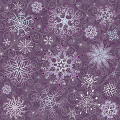 Image showing Violet Christmas seamless pattern
