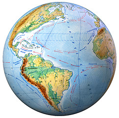 Image showing School Globe phisical map  isolated