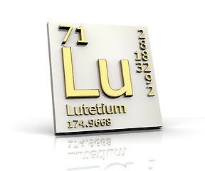 Image showing Lutetium form Periodic Table of Elements 