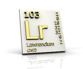 Image showing Lawrencium Periodic Table of Elements 