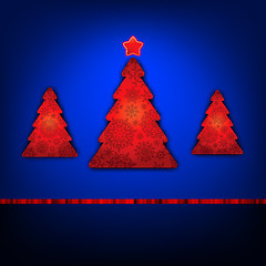 Image showing Christmas trees card template. EPS 8