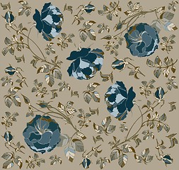 Image showing Seamless background from a flowers ornament, fashionable modern wallpaper or textile.   