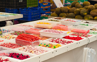 Image showing Candy at market stall