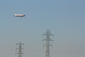 Image showing Blimp and two pylons