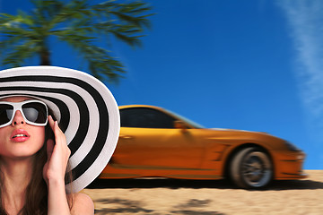 Image showing woman and car