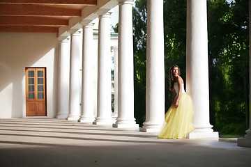 Image showing gorgeous bride amongst colonnades