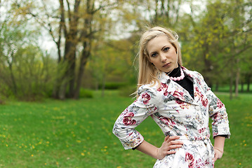Image showing portrait of blonde girl in the park
