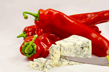 Image showing Red papper and cheese