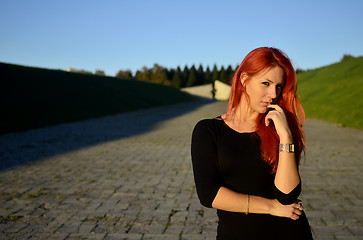 Image showing Redhead girl posing