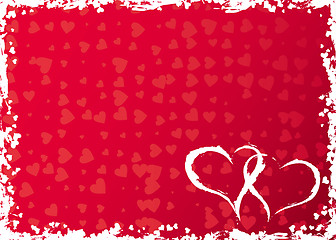 Image showing Valentines grunge frame with hearts, vector