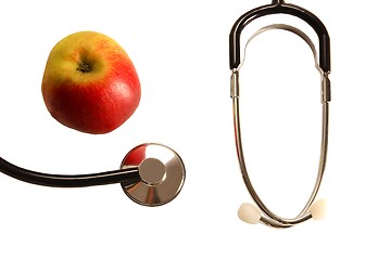 Image showing Stethoscope with apple 2