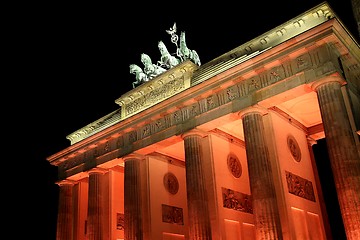 Image showing Berlin Brandenburg Gate illuminated