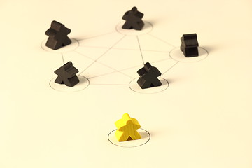 Image showing Mobbing within a team - yellow