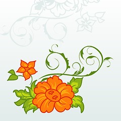 Image showing cute orange flowers with ornament