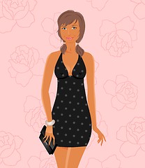 Image showing fashion glamor girl in dress