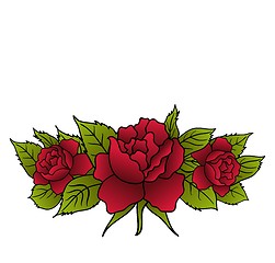 Image showing beautiful red roses isolated