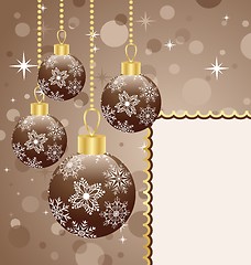 Image showing Christmas balls with space for text