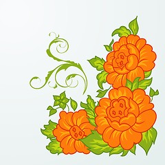 Image showing cute orange flowers isolated