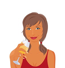 Image showing pretty girl with beverage