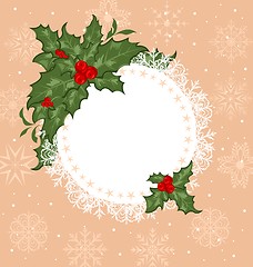 Image showing Christmas celebration card with branch