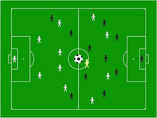 Image showing football pitch with players 