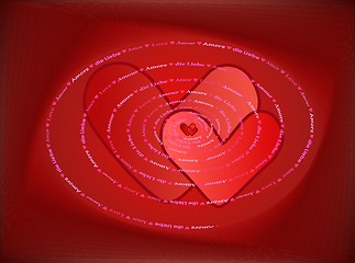 Image showing love spiral over hearts 