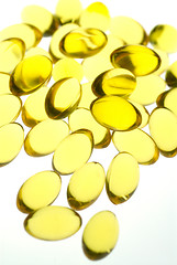 Image showing Close up of yellow gel capsules.