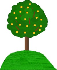 Image showing apple tree on a hill