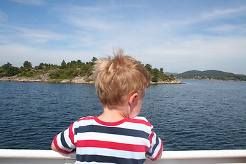 Image showing Boy on boat