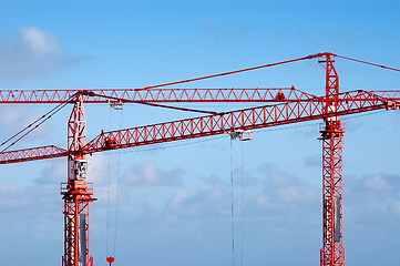 Image showing two cranes