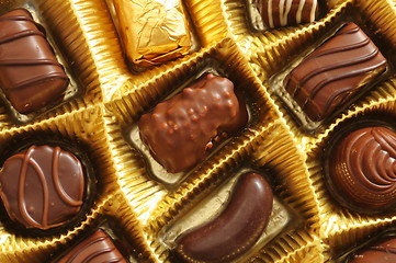 Image showing chocolate truffles in a box