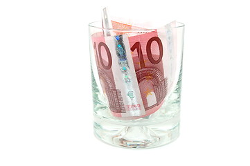 Image showing Money in glass