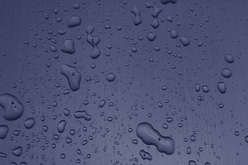 Image showing water drops on metal surface