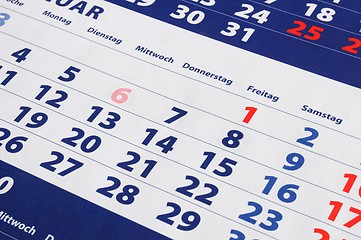 Image showing calendar